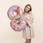 Цифра, 8 Марта, розовый с тюльпанами, высотой 86 см Цифра, 8 Марта, розовый с тюльпанами, высотой 86 см