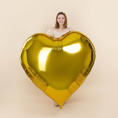 Сердце 160 см золотое, Металлик Сердце 160 см золотое, Металлик