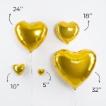Сердце, Золото, Металлик, 81 см Сердце, Золото, Металлик, 81 см