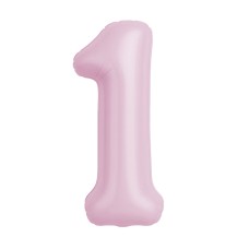 Шар Цифра 1 Slim, Зефирный 102 см Шар Цифра 1 Slim, Зефирный 102 см