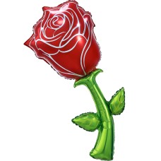 Шар Цветок, Роза, Красный 91 см