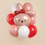 Розовый зайка с красным бантиком 71 см Розовый зайка с красным бантиком 71 см