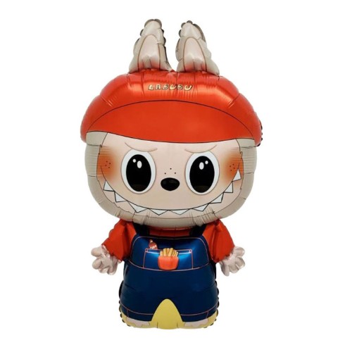 Шар Лабубу в комбинезоне с красной шапкой 60 см Шар Лабубу в комбинезоне с красной шапкой 60 см