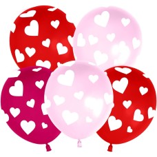 Шар латексный с рисунком сердечки, ассорти 30 см Шар латексный с рисунком сердечки, ассорти 30 см