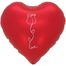 Шар Сердце, Роза, Красный, Сатин 46 см Шар Сердце, Роза, Красный, Сатин 46 см