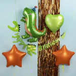 Шар (29''/74 см) Фигура, Динозавр в колпачке, Зеленый, 1 шт., 19647