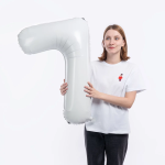 Шар (34''/86 см) Цифра, 7 Slim, Белый, 1 шт. в уп., 131417