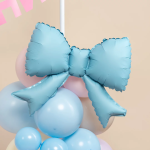 Шар с клапаном (21''/53 см) Фигура, Бант (надув воздухом), Голубой, Сатин, 5 шт. в уп. (цв.этик.), 27327S5