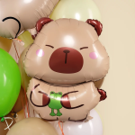 Шар (26''/66 см) Фигура, Капибара с лягушонком, 1 шт., 26820