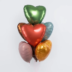 Шар (19''/48 см) Сердце, Зеленый мох, Бохо, 1 шт., 228386