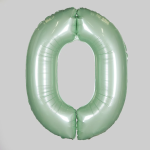 Шар (40''/102 см) Цифра, 0, Мятный, Макарунс, 1 шт., 901760PM