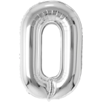 Шар (50''/127 см) Цифра, 0 XXL, Серебро, 1 шт. в уп., 131140