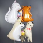 Шар (33''/84 см) Фигура, Корги с подарком, 1 шт., 23213