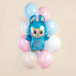 Шар (26''/66 см) Фигура, Плюшевый эльф, Голубой, 1 шт., 2507-ABCV