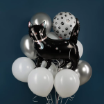 Шар (38''/97 см) Фигура, Звездная кошка, Черный, 1 шт., 24563