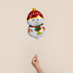 Шар с клапаном (17''/43 см) Мини-фигура, Снеговик в шапочке, 5 шт. в уп., 26845