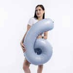 Шар (40''/102 см) Цифра, 6 Slim, Небесный, 1 шт. в уп., 941179