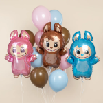 Шар (26''/66 см) Фигура, Плюшевый эльф, Розовый, 1 шт., 2507-APKCV