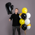 Шар (26''/66 см) Фигура, Боксерская перчатка, Черный, 1 шт. в уп., 26694