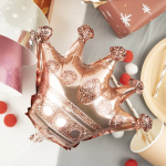 Шар с клапаном (16''/41 см) Мини-фигура, Корона, Розовое Золото, 1 шт., 23323