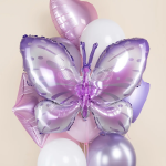 Шар (34''/86 см) Фигура, Воздушная бабочка, Сиреневый, 1 шт. в уп., 26702