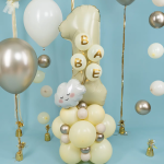 Шар (11''/28 см) Мини-фигура, Облако, Белый, 1 шт., 902842