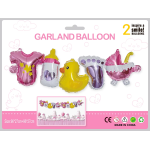 Шар Гирлянда (38''/97 см) Фигура, Рождение Девочки, Розовый, 2 шт. в уп., 19866