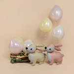 Шар (24''/61 см) Фигура 3D, Лесной Зайка, Розовый, Сатин, 1 шт. в уп., 26292P