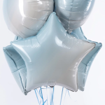 Шар (32''/81 см) Звезда, Голубой, Градиент, 1 шт., 306500BGA