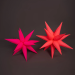 Шар 3D (26''/66 см) Звезда, Составная, Ярко-розовый, Неон, 1 шт. в уп., 26225