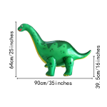 Шар (35''/89 см) Фигура 3D, Динозавр Диплодок, 1 шт. в уп., 24890