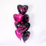 Шар (19''/48 см) Сердце, Фуксия, 1 шт., 759066