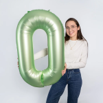 Шар (40''/102 см) Цифра, 0, Авокадо, Сатин, 1 шт. в уп., 24310