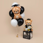 Шар (38''/97 см) Фигура 3D, Медвежонок Выпускник, 1 шт. в уп., 24874