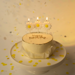 Свечи Цветок, Ромашка, на шпажке, 3,5*3,5 + 4 см, 5 шт. с держат., 803019