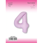 Шар (40''/102 см) Цифра, 4 Slim, Светло-розовый, Матовый, 1 шт. в уп., B901914MRS