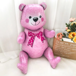 Шар (22''/56 см) Фигура 3D, Сидячий мишка, Розовый, 1 шт. в уп., 15536