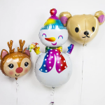 Шар (23''/58 см) Фигура, 3D Голова, Милый медведь, Коричневый, 1 шт., 19700