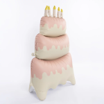 Шар (47''/119 см) Фигура 3D, Торт со свечками, Розовый, Сатин, 1 шт. в уп., 25067