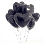 Шар (19''/48 см) Сердце, Черный, 1 шт., 758007