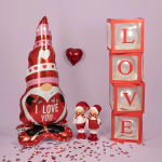 Шар 3D (58''/147 см) Фигура на подставке, Гном с сердечком, 1 шт. в уп., 23931