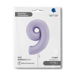 Шар (40''/102 см) Цифра, 9, Сиреневый, Сатин, 1 шт. в уп., 400900SL-P