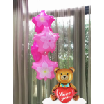 Шар (30''/76 см) Фигура 3D, Сидячий мишка с сердцем, Коричневый, 1 шт. в уп., 23206