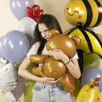 Шар (24''/61 см) Фигура 3D, Сидячий мишка, Коричневый, 1 шт., 23358