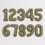 Шар (40''/102 см) Цифра, 0 Slim, Оливковый, Матовый, 1 шт., 901910MOL