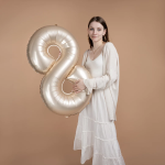 Шар (40''/102 см) Цифра, 8 Slim, Звездное Золото, Матовый, 1 шт. в уп., B901918MSG