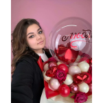 Шар (22''/56 см) Сфера, Deco Bubble (синяя упаковка), широкий клапан, Прозрачный, Кристалл, 5 шт. в , 550185