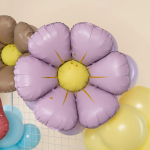 Шар (25''/64 см) Цветок, Ромашка (надув воздухом), Сиреневый, Сатин, 1 шт., 27584
