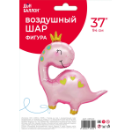 Шар (37''/94 см) Фигура, Динозаврик Принцесса, Розовый, 1 шт. в уп., 23722P
