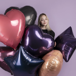 Шар (30''/76 см) Сердце, Темно-фиолетовый, 1 шт. в уп., 226481